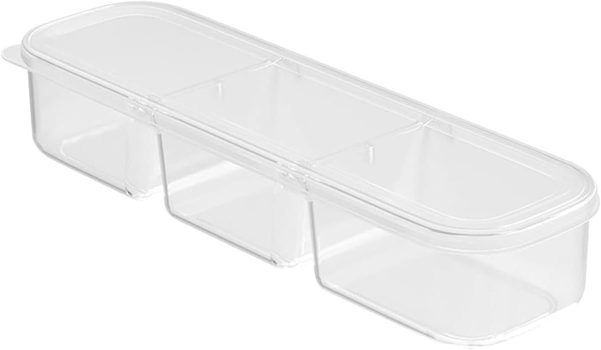 Koelkast Opbergbakken - Voedselcontainers Stapelbaar - Keuken Organiseren - Met Deksel - 28x9x6 cm - Transparant