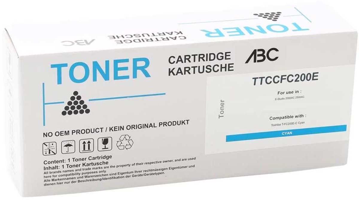 ABC huismerk toner geschikt voor Toshiba T-FC200E-C cyan E-Studio 2000AC 2500AC