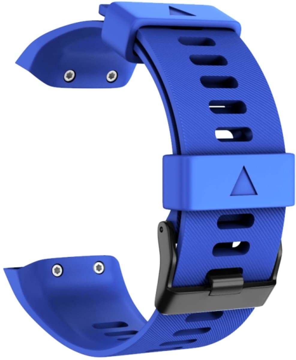 Voor Garmin Forerunner 35 Black Buckle Silicone Watchband (donkerblauw)