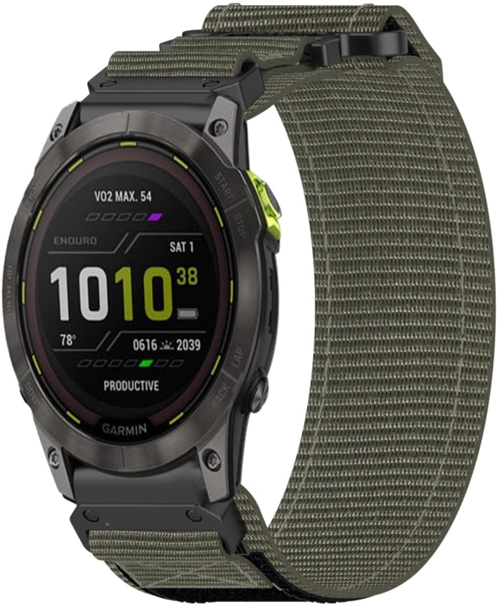 Voor Garmin Enduro 2 26 mm nylon klittenbandsluiting horlogeband (grijs)