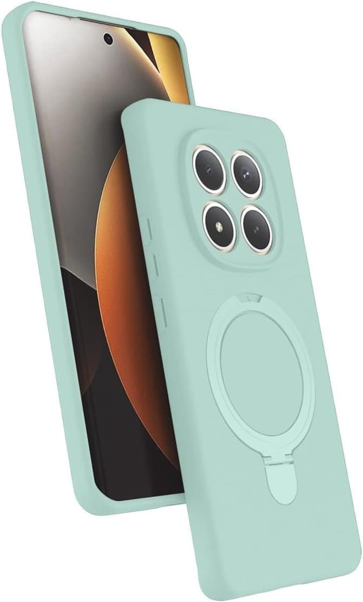 Hoesje Geschikt voor Xiaomi Redmi Note 15 Pro 4G Hoesje Mint Groen – Zachte Siliconen Backcover met Ring – MagSafe Geschikt – Slim & Beschermend