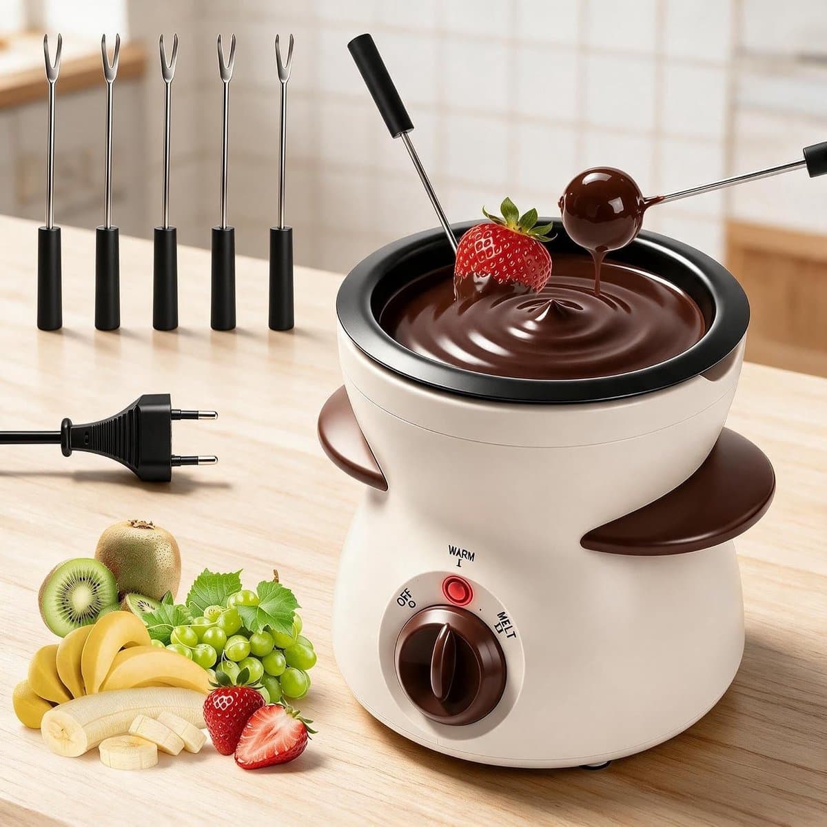Chocoladefondue-set voor heerlijke chocoladecreaties, 260 ml, perfect voor feesten en gezelligheid