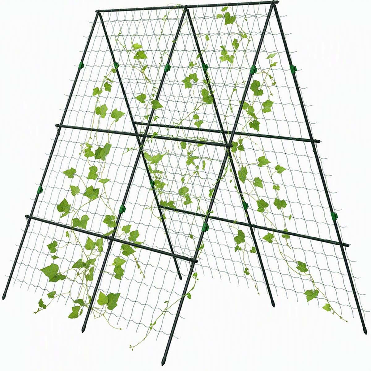 ECTEATOY® Verstelbaar Klimrek met A-vormig en Plantenbeschermingsnet - Plantensteunset - Stalen Frame - 180x100x180 cm - plantensteun voor klimplanten, bloemen, nuttige planten