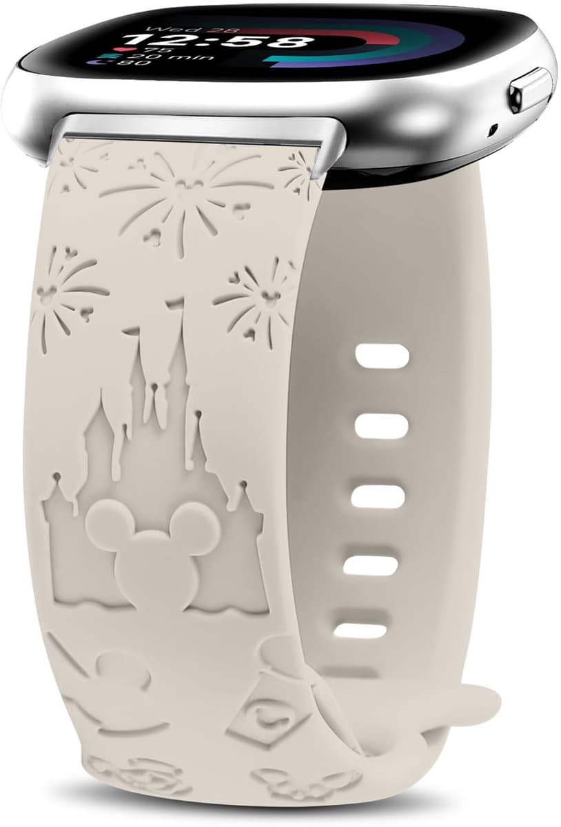 SolidKeus - Siliconen Armband voor Fitbit Versa 4/Versa 3 - Sterrenwit