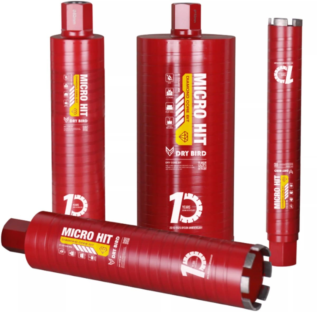 BYCON Dry Bird Diamantboor droog - 1 1/4 UNC x 300 mm - Micro-percussie - Ø132 mm