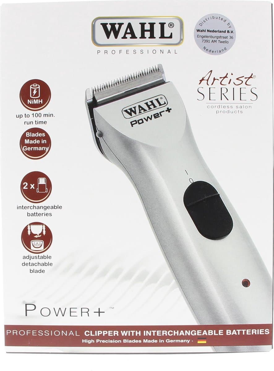 Wahl Power Plus 1855 Zilver incl. wisselaccu en 4 opzetkammen