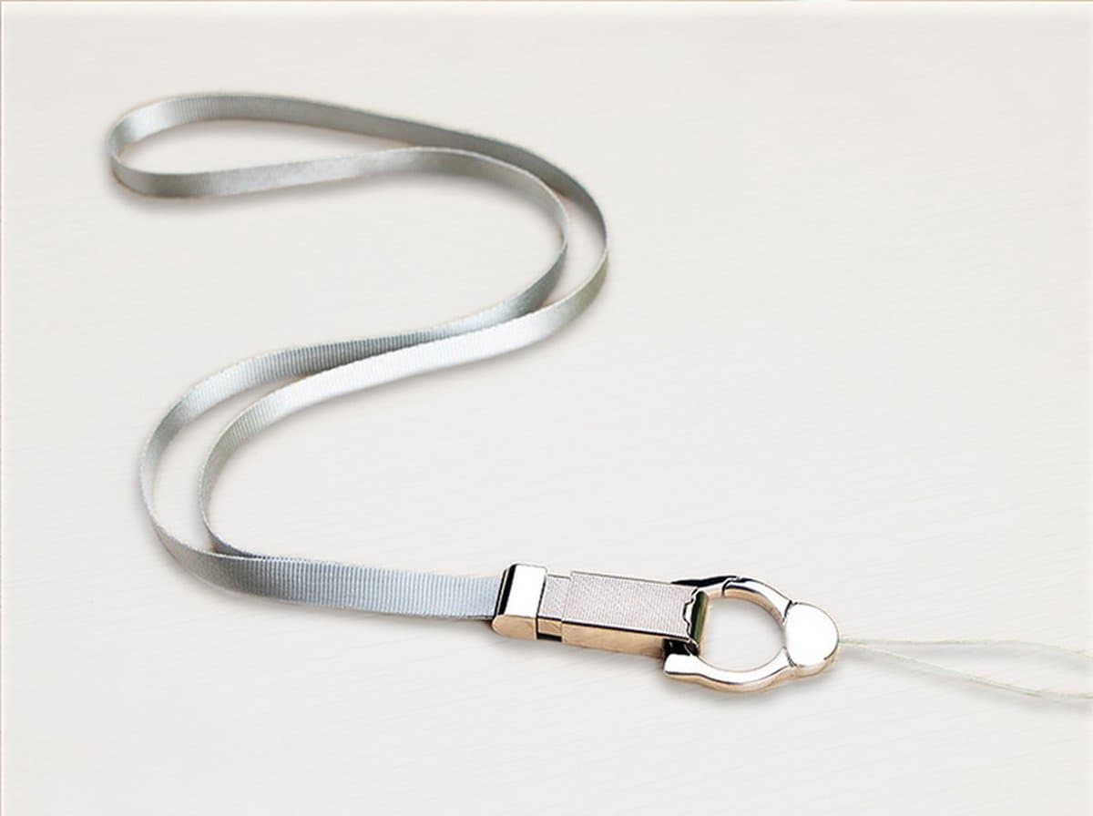 Universele Telefoonkoord - Telefoonketting met Katten oortjes Clip - Grijs