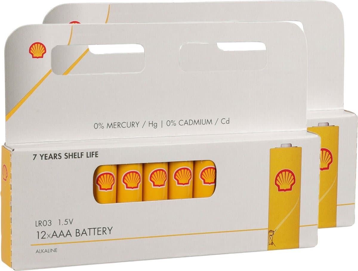 Shell Batterijen - AAA type - 24x stuks - Alkaline - Long life