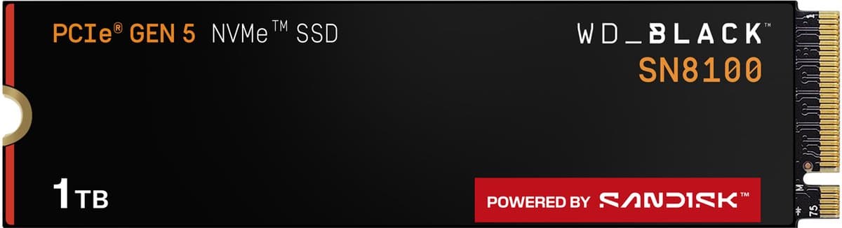 Western Digital Black SN8100 - Interne SSD - PCIe 5.0 - NVMe M.2 - 1 TB