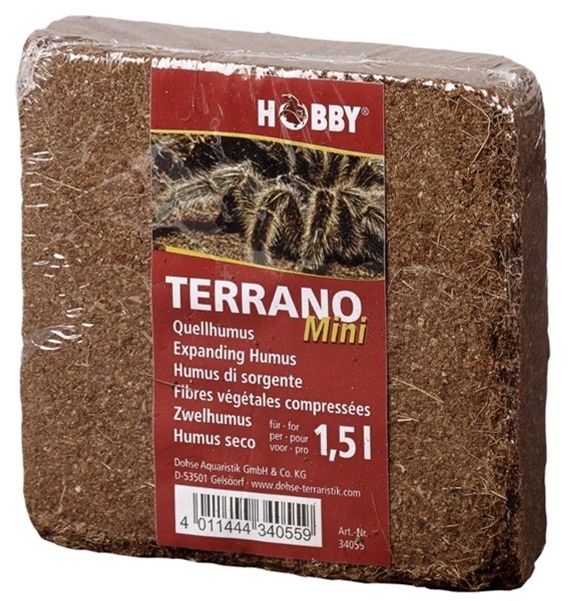 Hobby Terrano Bronhumus Mini 1,5L humusblok voor terrarium en planten