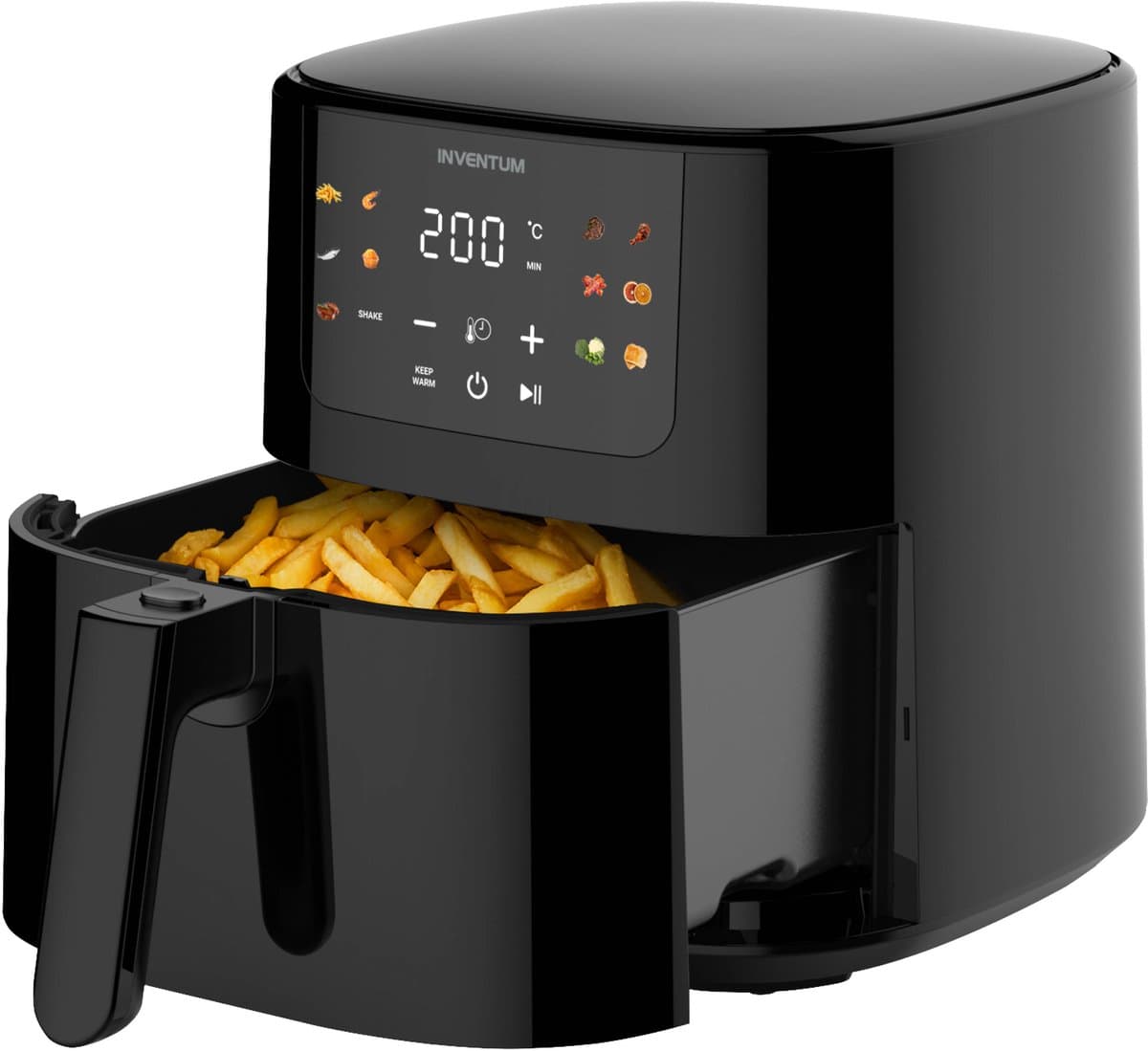 Inventum GF501HLDB Airfryer XL - 5L - 11 programma's - 70-200 °C - Tot 5 personen - Zwart