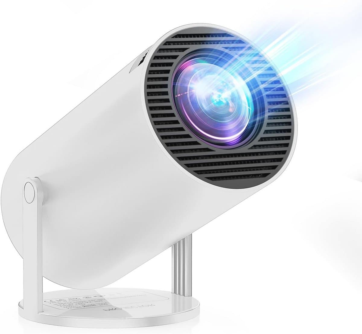 4K Beamer met 20.000 Lumen, Draagbare Mini-Projector met Android TV, WiFi 6 en Bluetooth 5.4