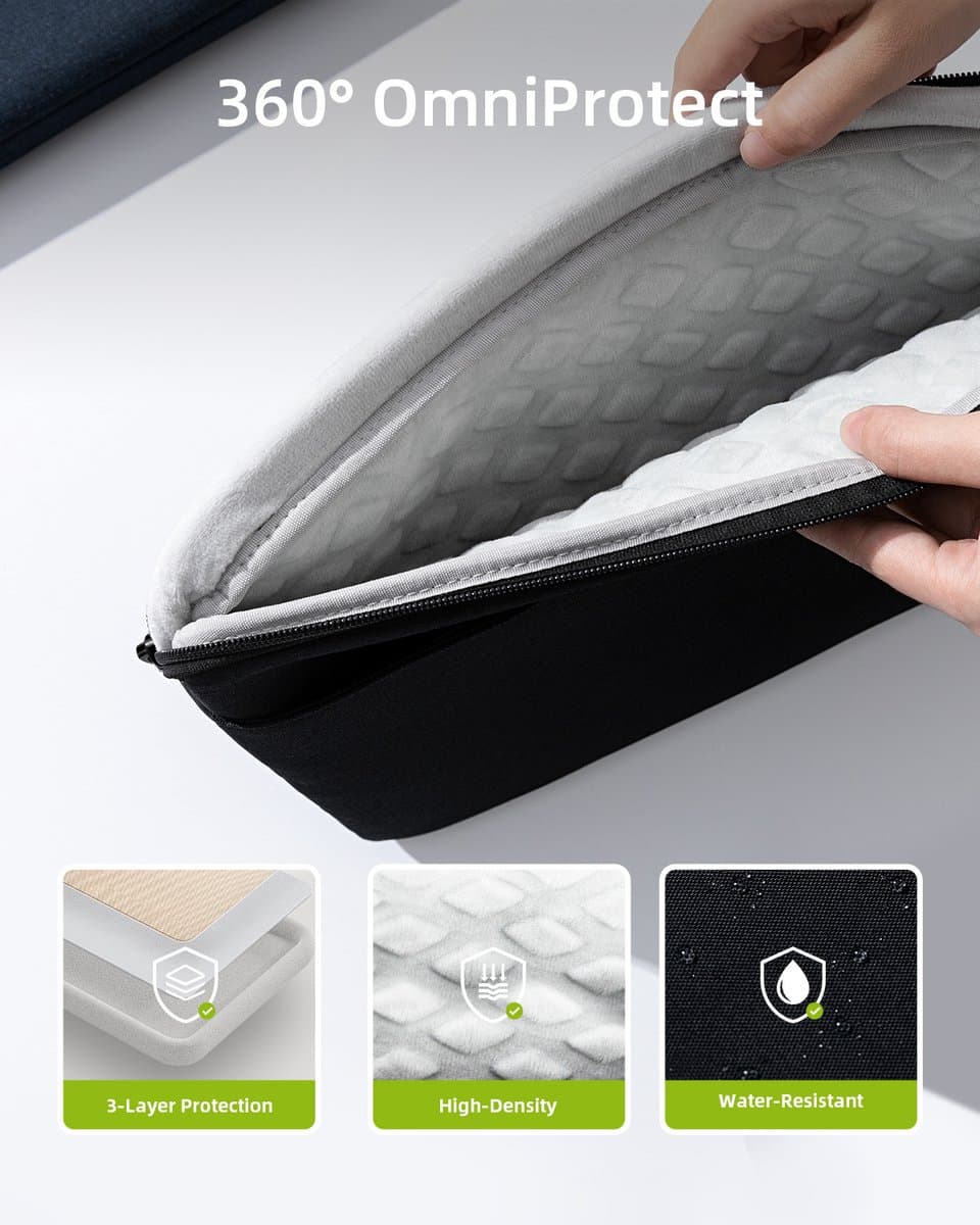 Innostyle® Omniprotect Slim Laptoptas Dames / Heren - Laptophoes 15 6 / 16 inch - Waterdicht - Zwart