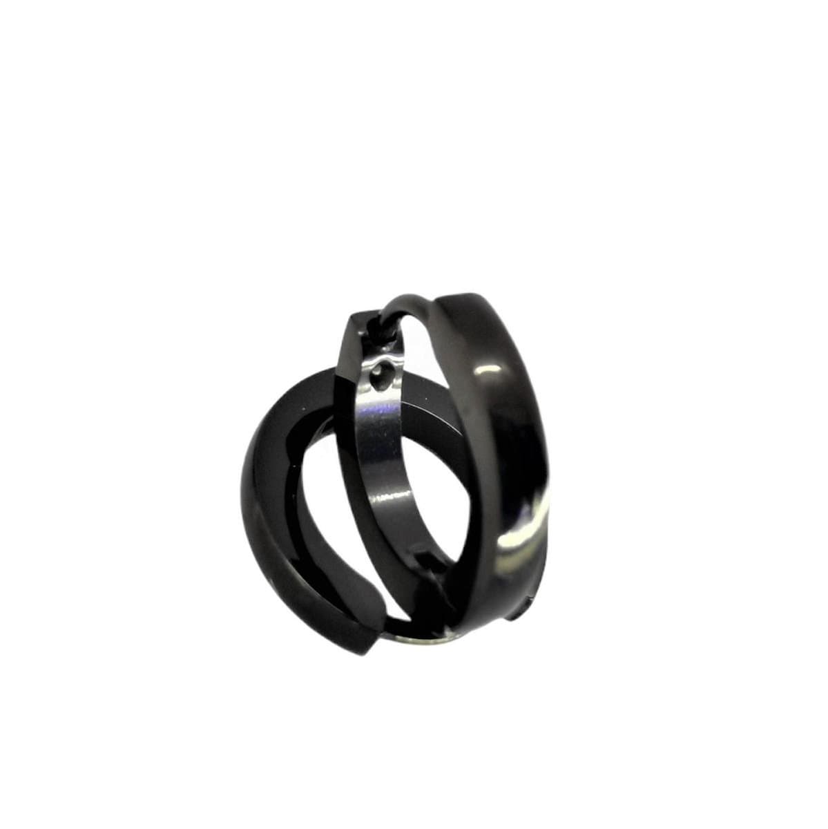 Oor oorringen small licht rond vorm zwartkleurig chirurgisch staal.