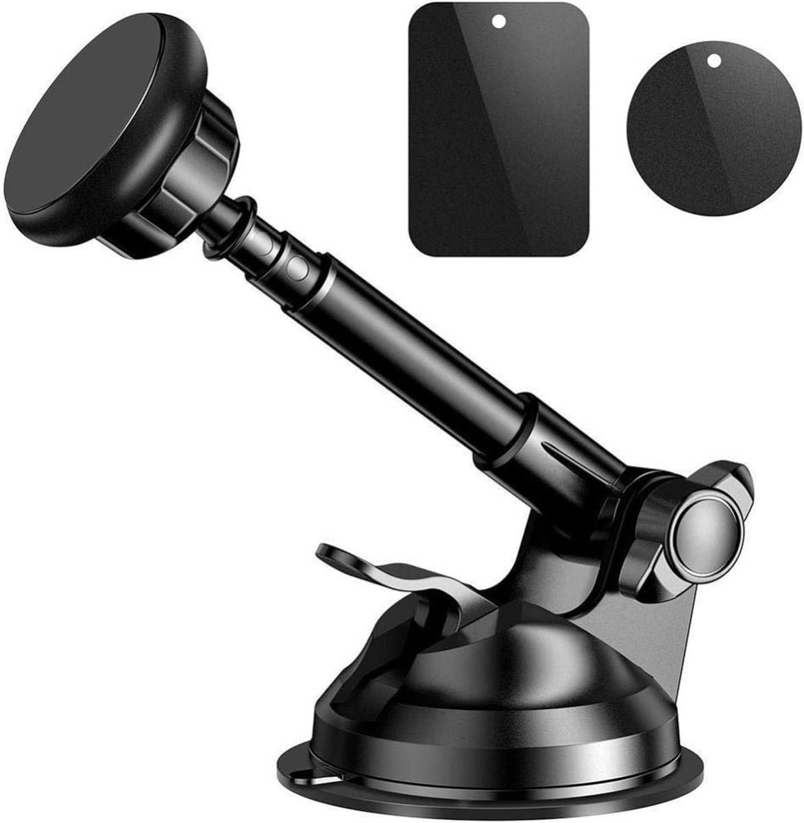 Magnetische Autohouder voor Smartphone Voorruit / Dashboard - Zwart
