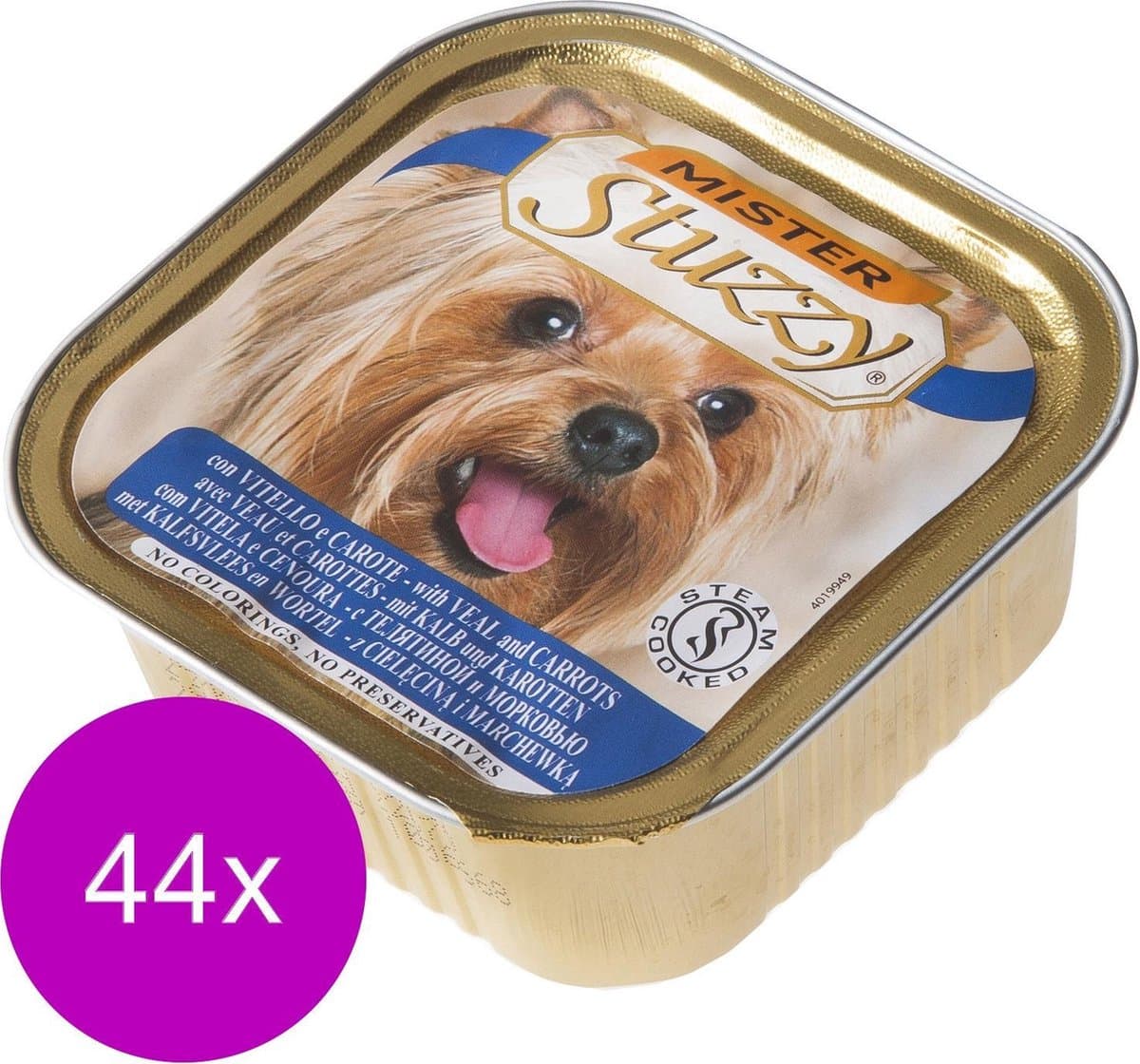 Mister Stuzzy Dog Paté 150 g - Hondenvoer - 44 x Kalf&Wortel