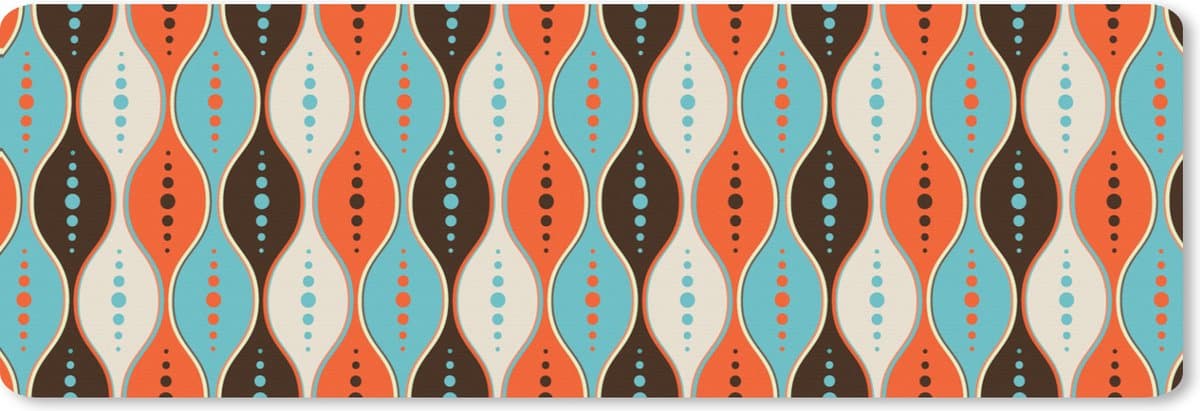 Muismat XXL 90x30 cm - Bureau onderlegger - Bureau mat Retro - Cirkel - Design - Bureaumat - Gaming mousepad xl - Bureaulegger groot - Computer deskmat