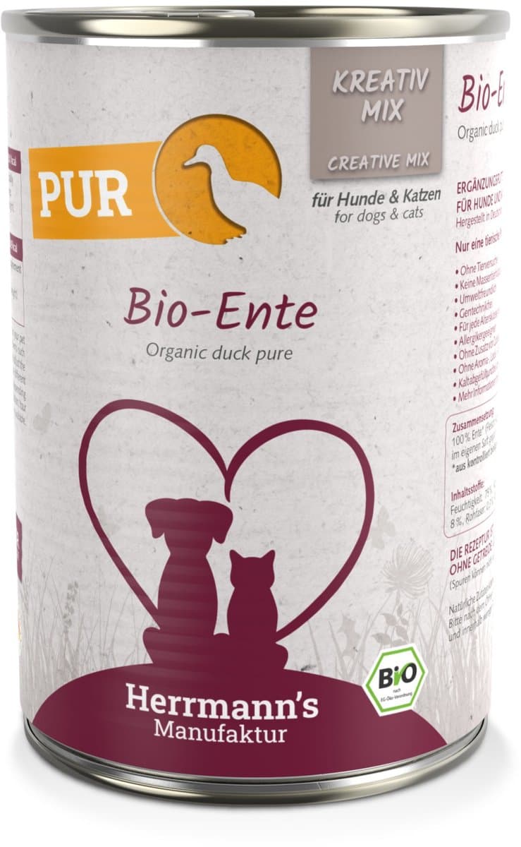 Herrmann's Bio Honden Blikvoeding - Pure Eend - 400 g