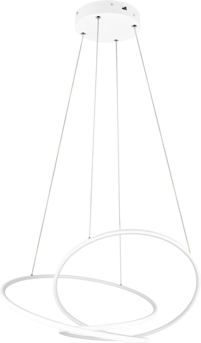 LED Hanglamp - Torna Alvin - 52W - Aanpasbare Kleur - Dimbaar - Rond - Mat Wit - Metaal