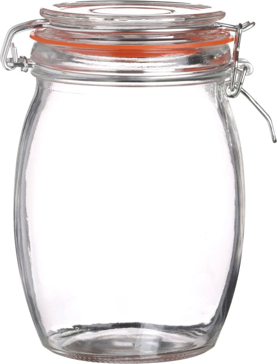 Urban Living Voorraadpot/bewaarpot - 1L - glas - met beugelsluiting - D10 x H17 cm