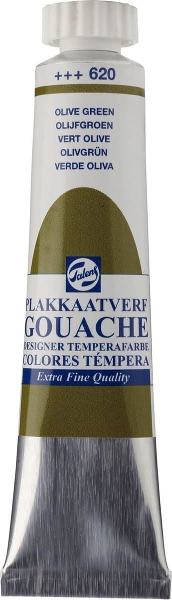 Plakkaatverf - 620 Olijfgroen - Gouache extra fine - Talens - 20 ml