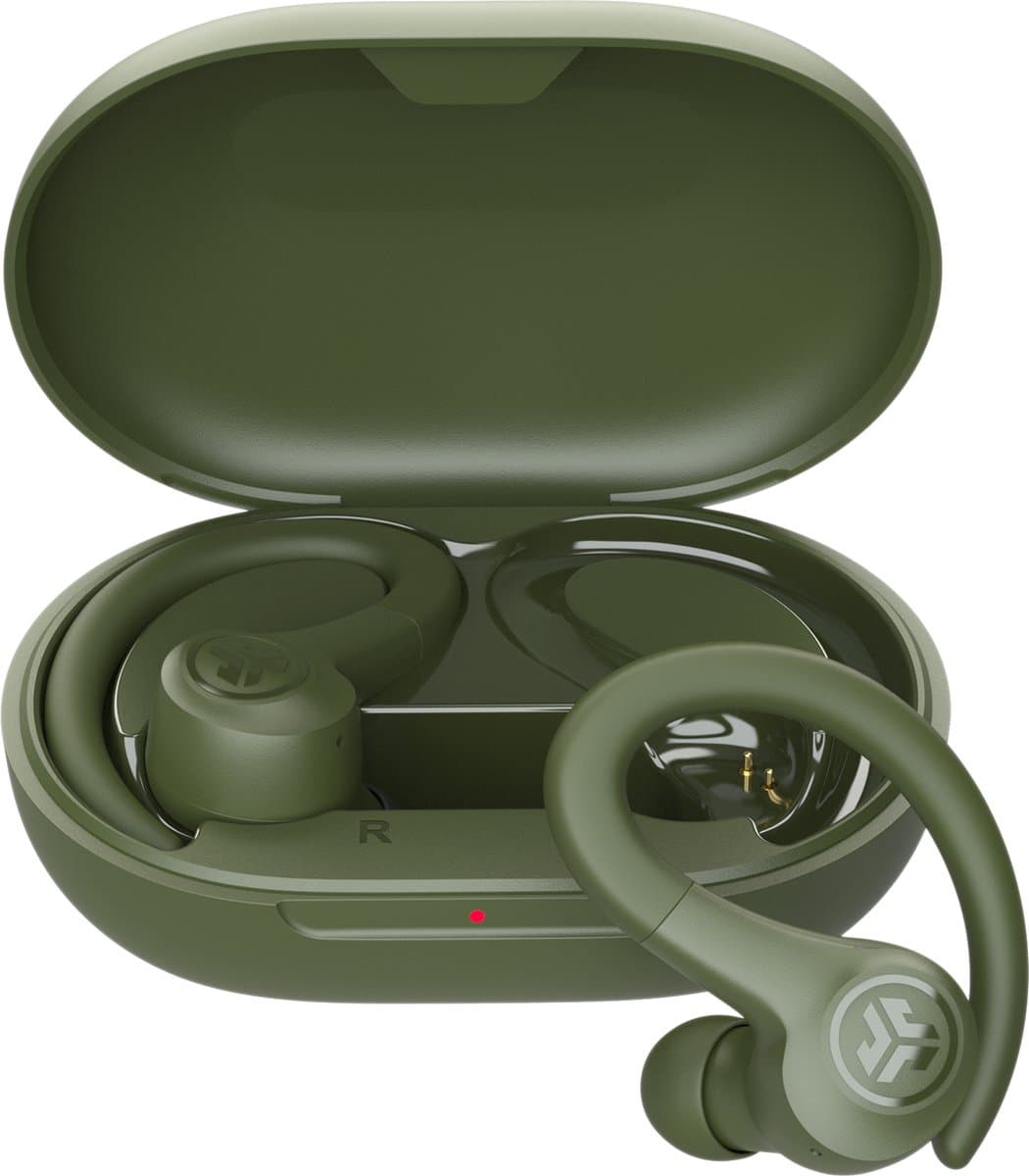 JLab GO Sport Draadloze Oordopjes – Oortjes draadloos - Bluetooth - 35 uur Speeltijd - IP55 Waterbestendig - Aanpasbare EQ3 instellingen - Hardlopen - Groen