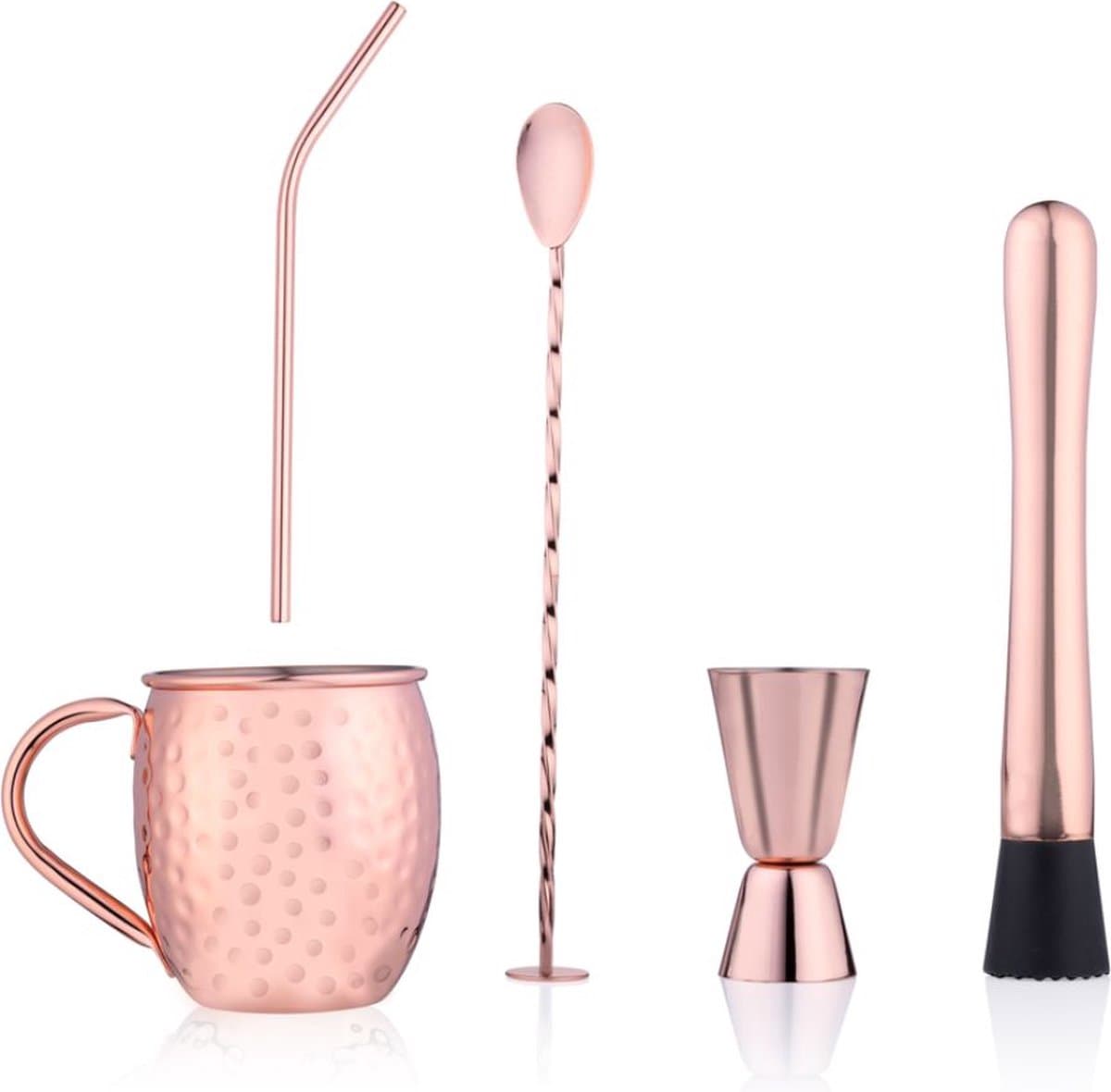 Alpina cocktail cadeauset - 7 stuks, RVS, roze kleur