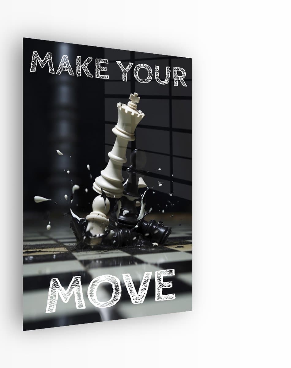 Indoorart - Glasschilderij Make Your Move 40x60 CM - Afbeelding op plexiglas - Inclusief montagemateriaal