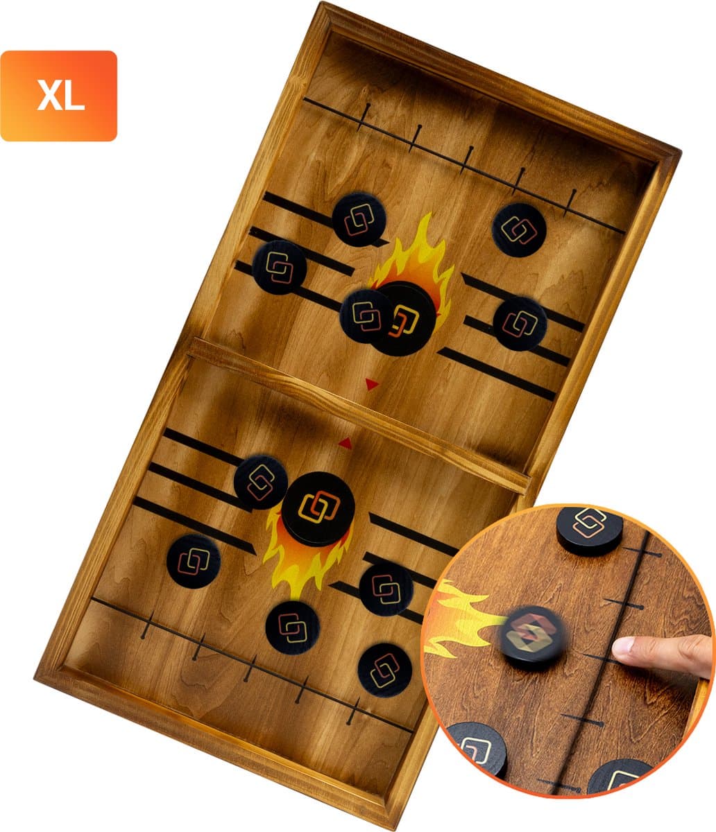 Slingpuck XL - Kinderspel - Speelgoed 3 Jaar - Kinderspeelgoed - Speelgoed 5 jaar - Speelgoed Jongens & Meisjes - Kinderspeelgoed 6 Jaar - Slingshot - Tafelhockey - Bordspel - Sjoel Battle - Sling Puck - Super Winner - Reisspeelgoed - 4 jaar - 5 jaar