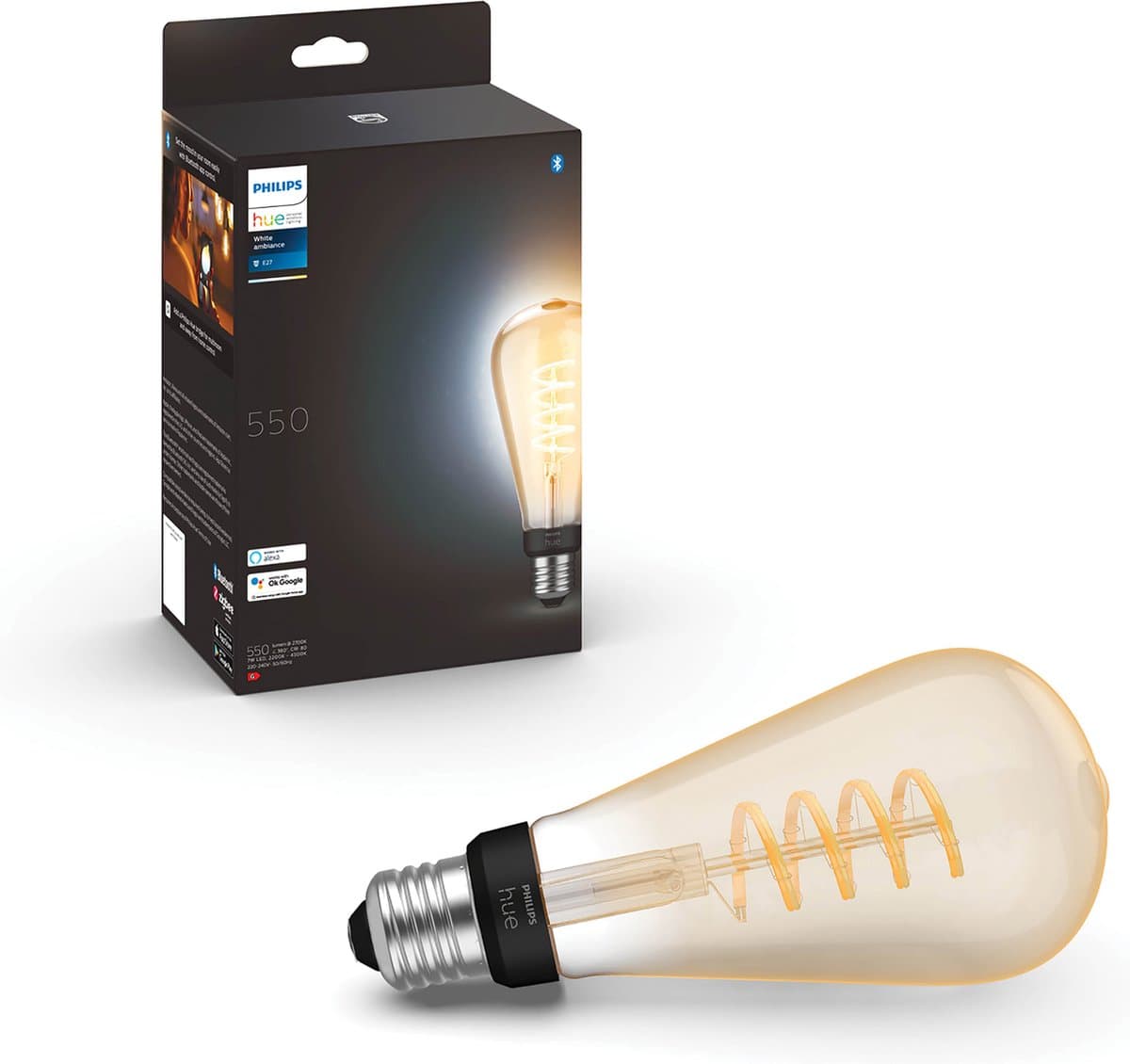 Philips Hue Filamentlamp White Ambiance Edison XL ST72/E27
