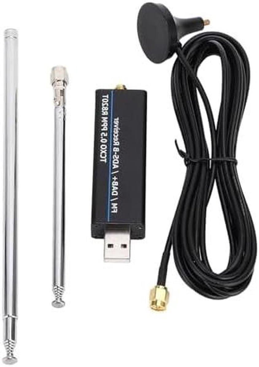 RTL SDR-ontvanger, RTL2832U R820T2-chipset, 0,5 PPM TCXO, Directe Sampling, USB-computeraansluiting voor Alle Hogefrequentiebanden