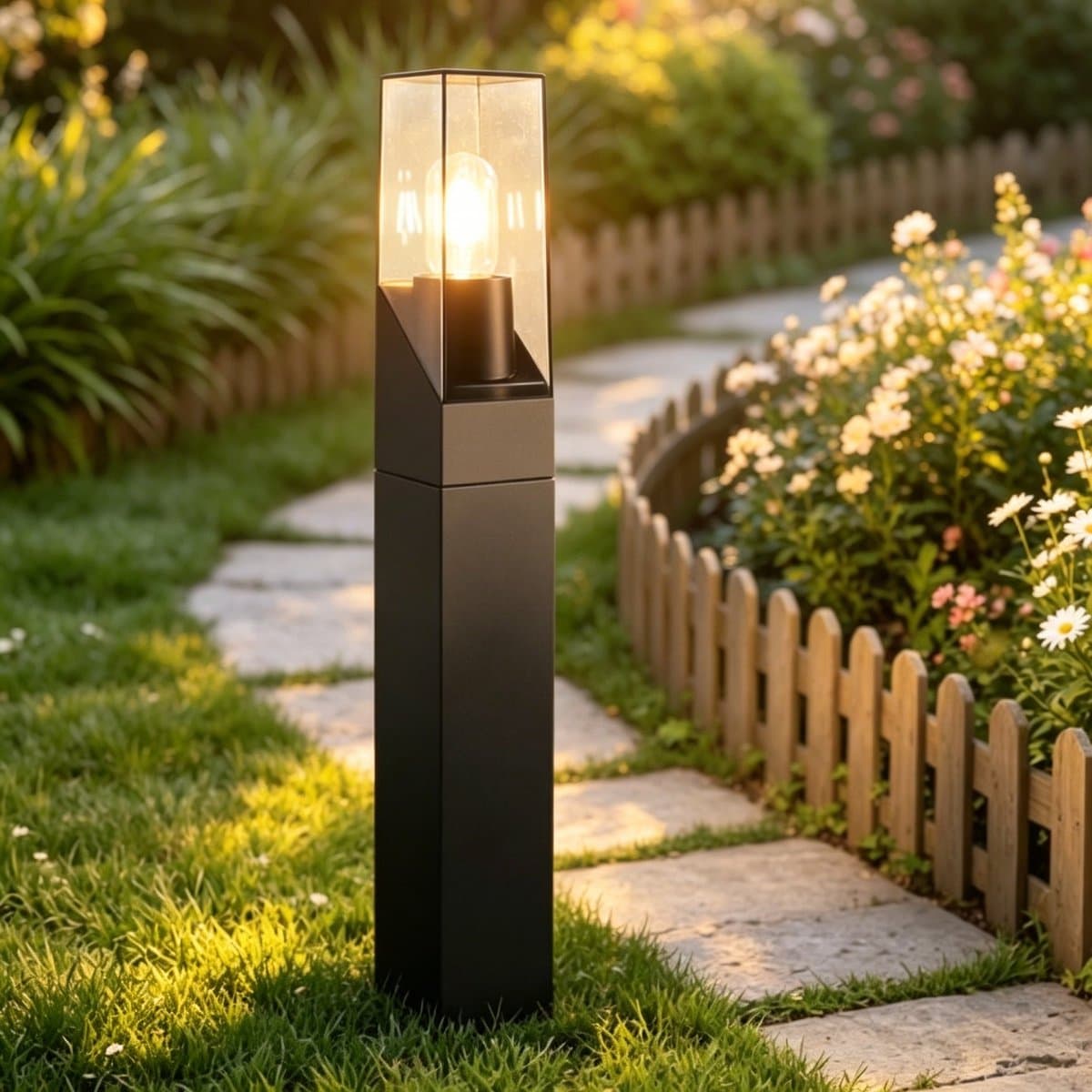 NETTLIFE - E27 Buiten Weglamp Staande Paallamp - IP65 Weerbestendig - 60cm - Zwart - Max 40W Tuinverlichting - Geschikt Voor Tuin Gazon Erf En Wandelpad - Zonder Lichtbron