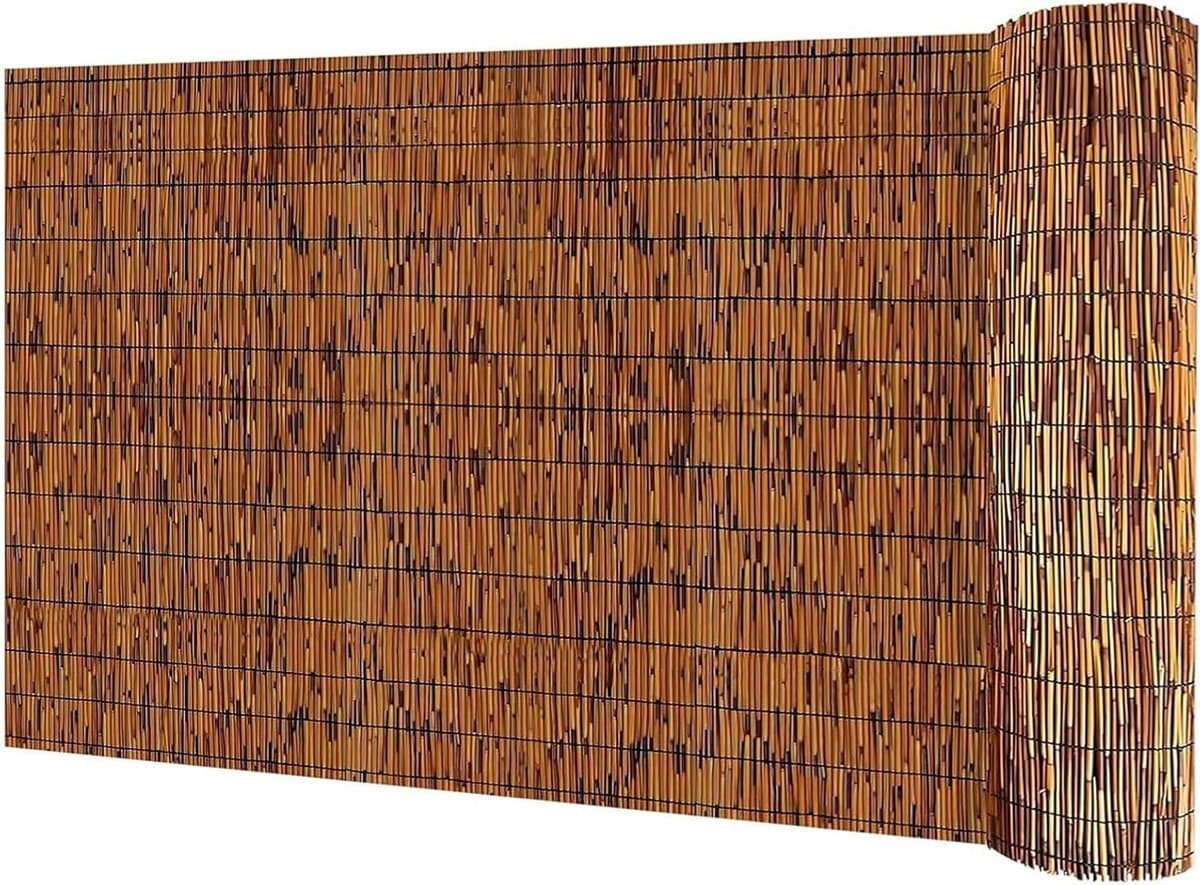 Rietmat Tuinafscheiding - Bamboe Scherm - Privacy Creëren - Natuurlijk Materiaal - 160x600cm - Bruin