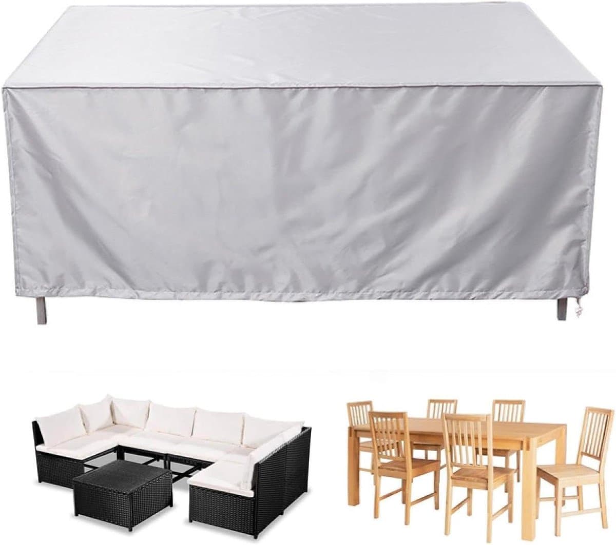 Tuinmeubelhoes - Terrashoes Meubilair - Meubels Beschermen - Waterdicht Oxford Polyester - 242 x 162 x 100 cm - Zwart