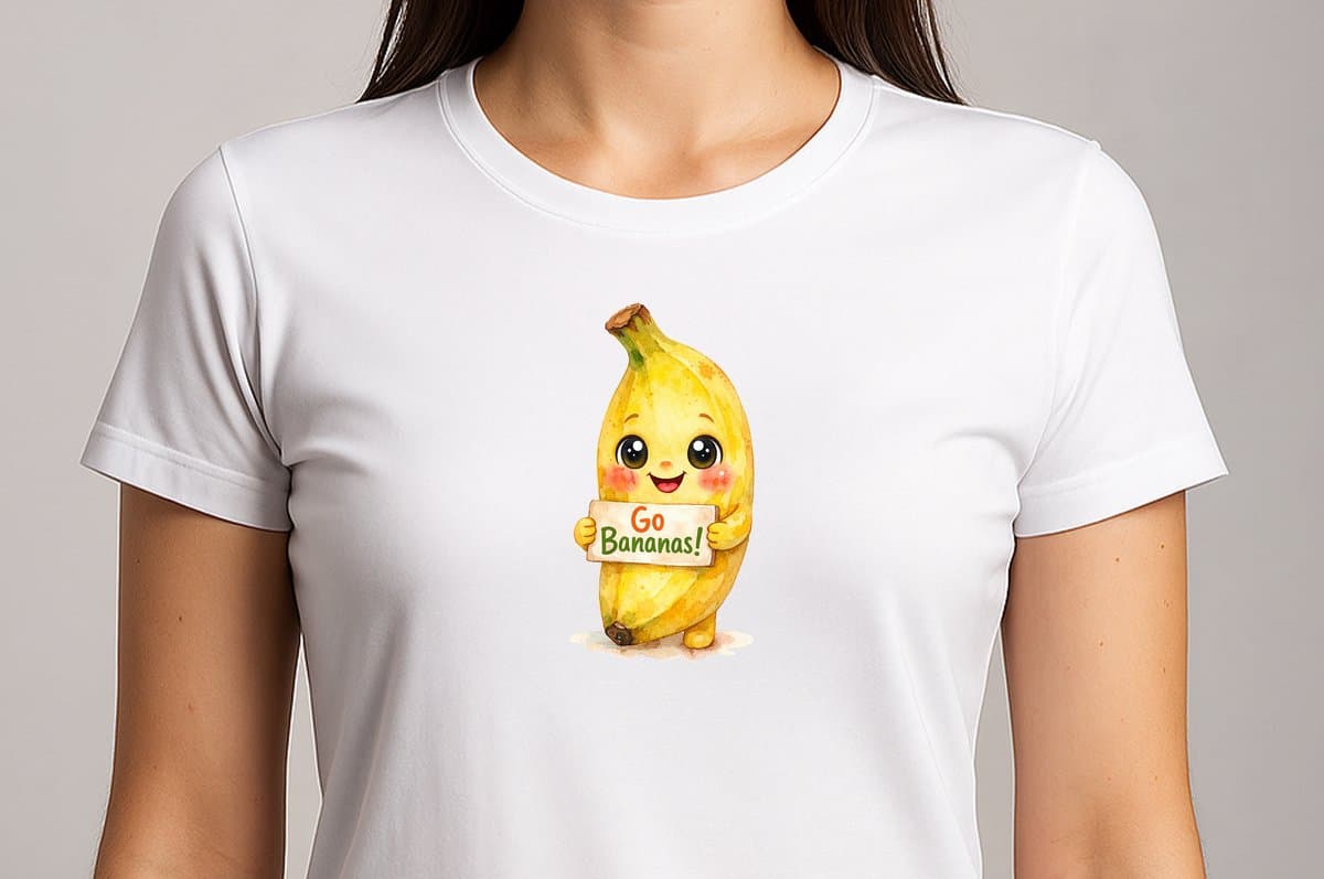 Go Bananas - T Shirt - cute - kawaii - Gift - Cadeau - schattig - schattigdesign - liefdesign - pastelkunst