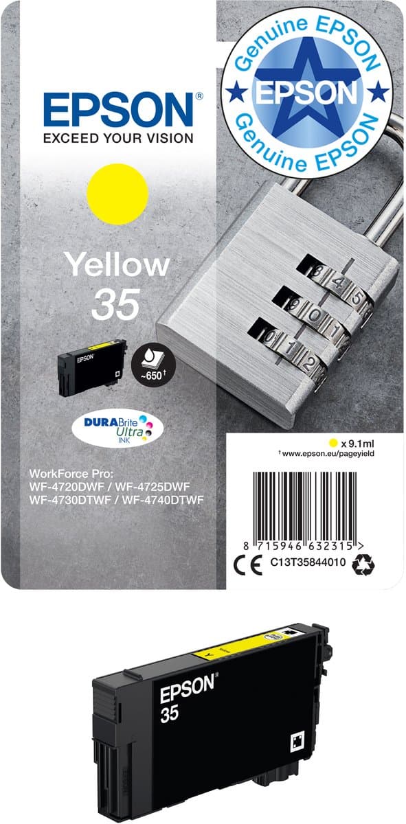 Epson Padlock 35 gele DURABrite Ultra inkt, enkelverpakking