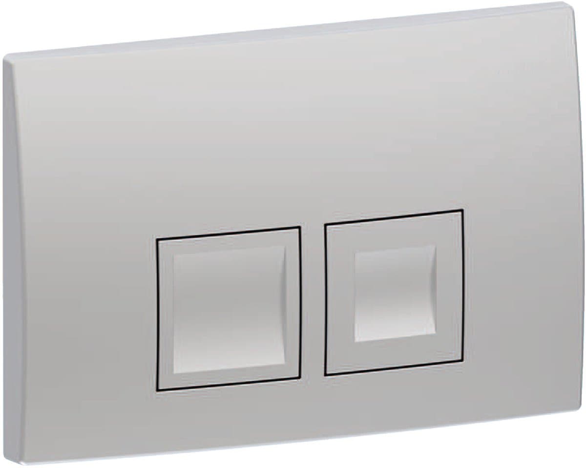 Geberit Delta25 bedieningsplaat - 2-toets spoeling - rechthoekige knoppen - mat chroom