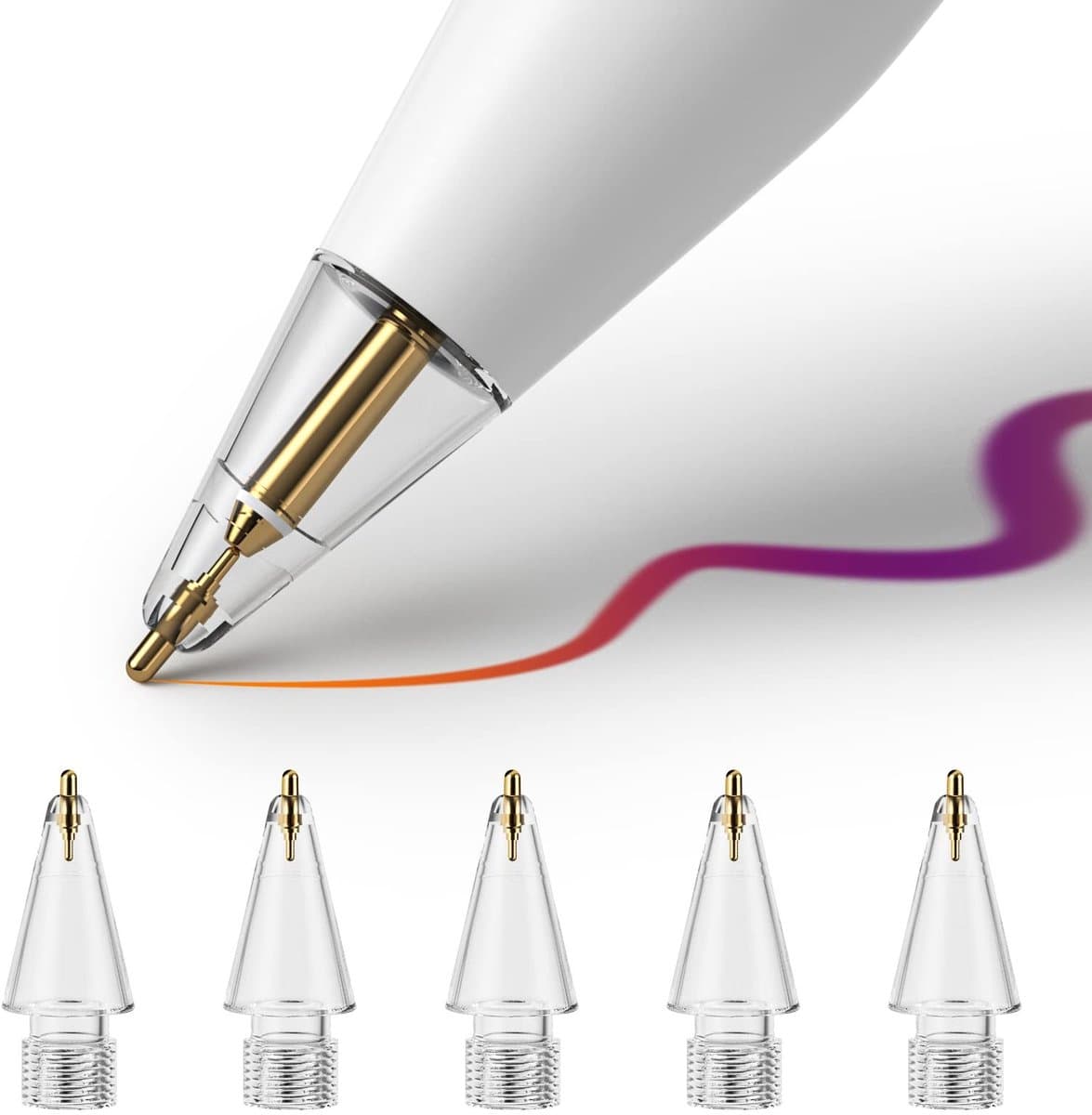MTTProducts - Improved Pencil Tips - Apple Pencil 1st 2nd generatie - Precisie en duurzaamheid - Wit - 0.8mm tips - Geschikt voor tablets en smartphones