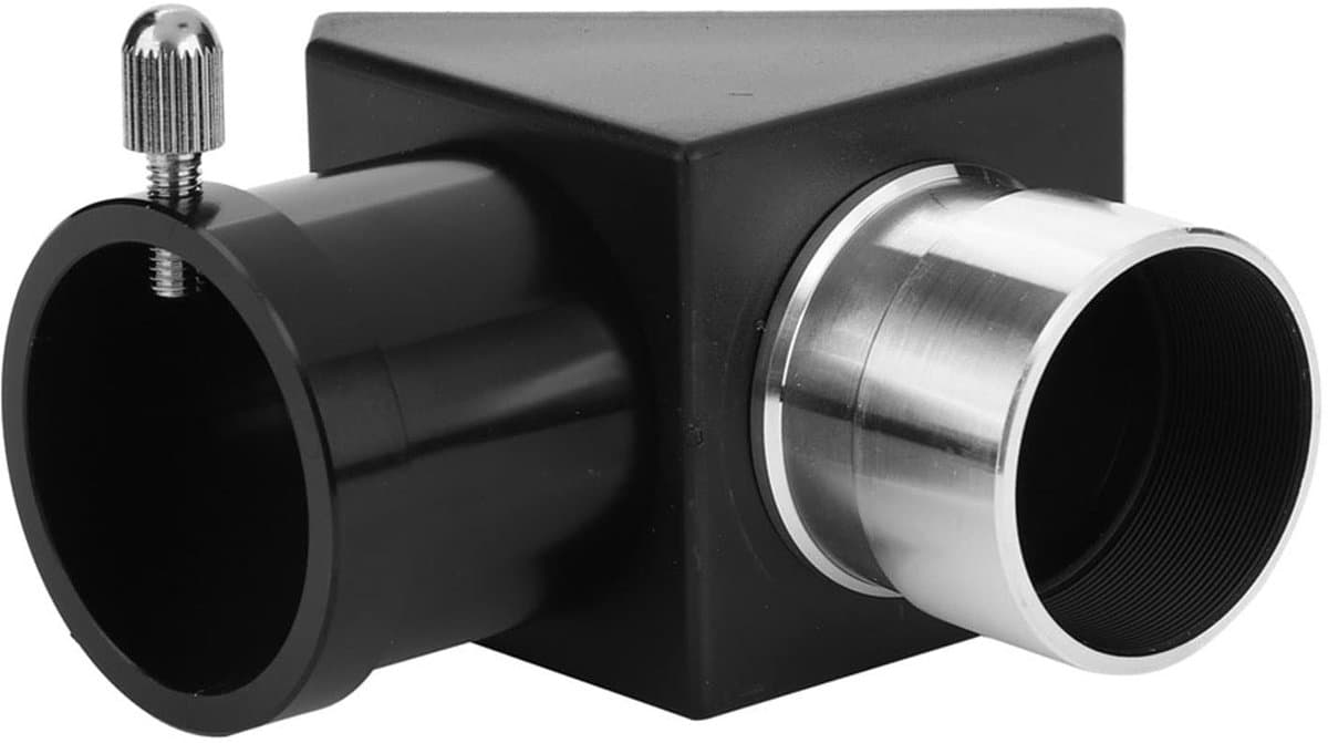 Dailygoods- Prisma Spiegel 1,25 Inch - Diagonaal Adapter - Telescoop Oculair - Hoogwaardige Materialen - Zwart/Zilver - Lichtgewicht 110g