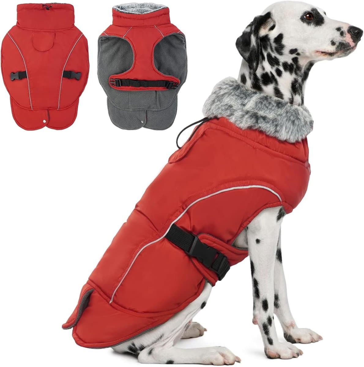 Waterdichte Hondenjas met Ingébéste Harnas & Reflecterende Details - Warme Fleece Winterjas voor alle Hondenrassen