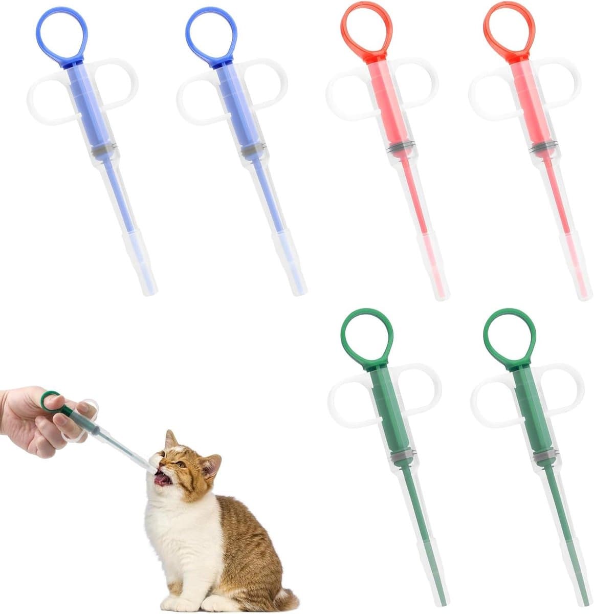 2 stuks medicijnvoeder voor huisdieren - Spuit en tablet dispenser voor katten, honden en kleine dieren met zachte punt en gebruiksvriendelijke functie