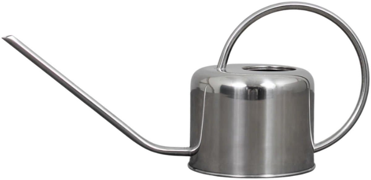 PLINT Retro RVS Gieter – 1000 ml – Lange Tuit – Kamerplanten Gieter Binnen – Roestvrij Staal – 38 cm- Chrome