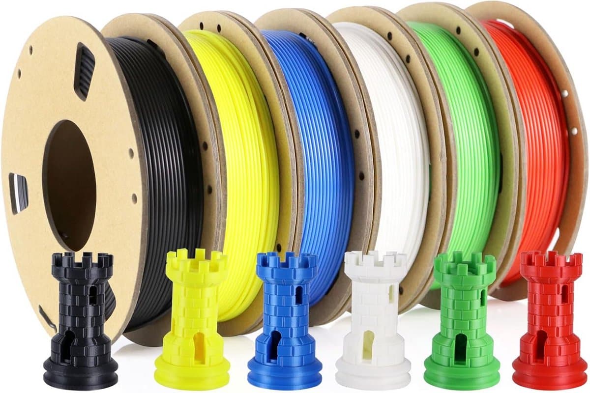 3D Printer Filament PLA 1.75mm - Set van 6 Kleuren (250g per spoel)