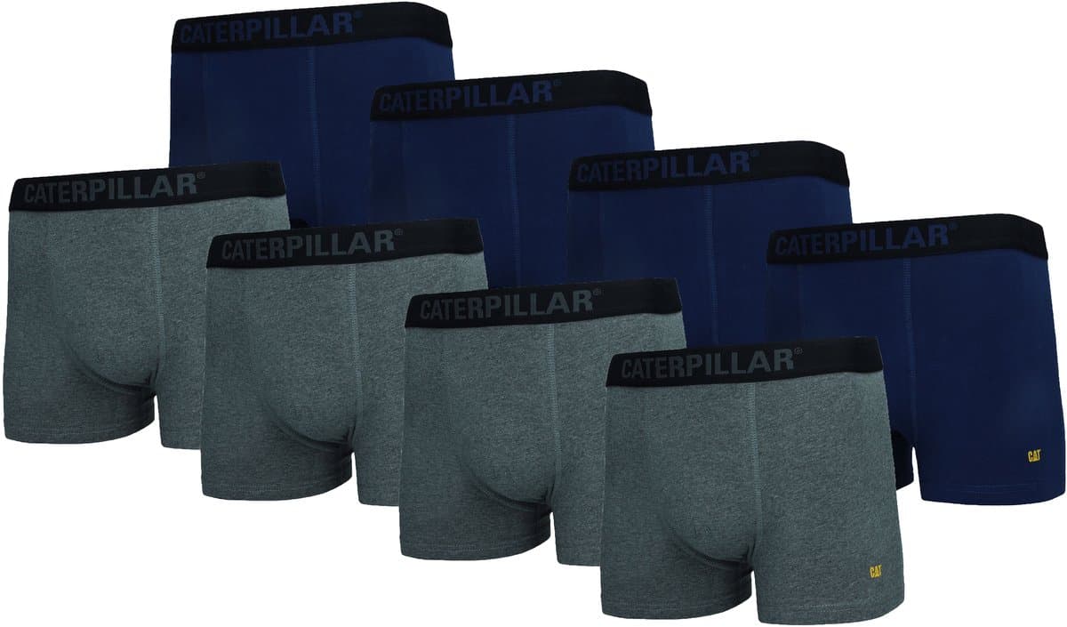 Caterpillar Heren Boxershorts - Verpakking van 8 stuks - Onderbroeken Heren - Ondergoed - Rekbaar Katoen (Blauw Grijs, XL)