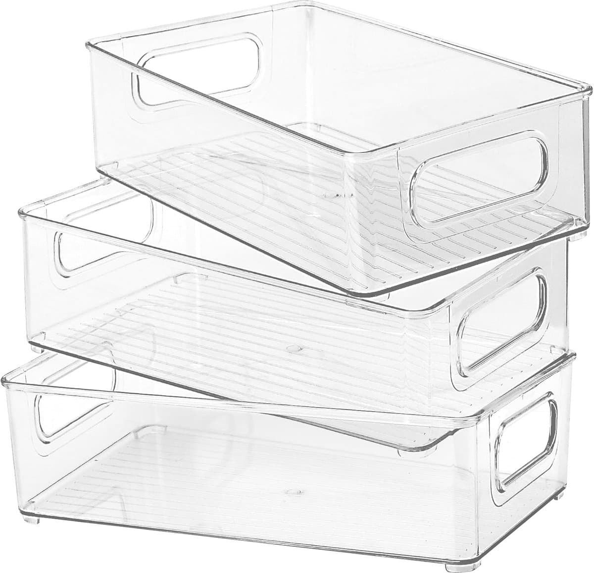 Koelkast Organizers - Voorraadbakken - Keuken Ordenen - Met Handvat - 25x15x7cm - Transparant