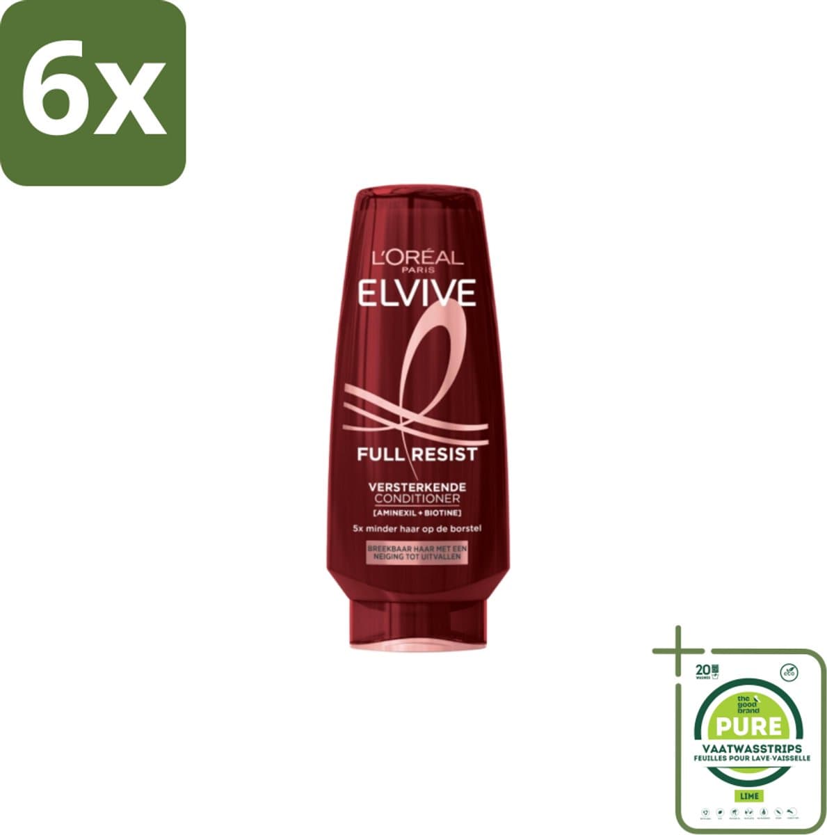 L’Oréal Paris Elvive – Conditioner – Full Resist – 250 ml - Voordeelverpakking - 6 stuks - Haarversterking - Haarbreuk