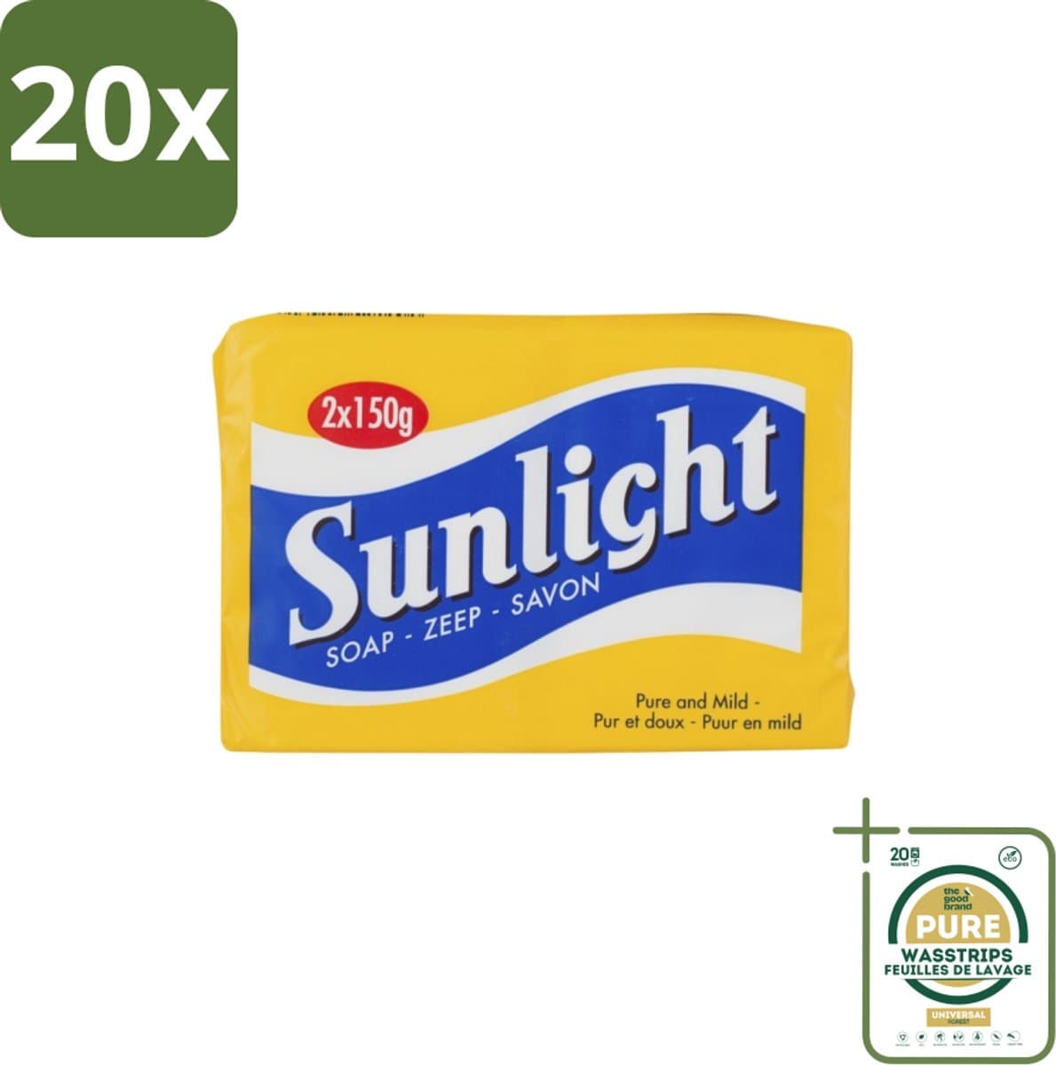 20 x Sunlight – Huishoudzeep – Klassiek – 150 g - Grootverpakking - Sunlight Zeep - Huishoudzeep - Klassieke Zeep - Zeep Voor Kleding - Zeep Voor Huid