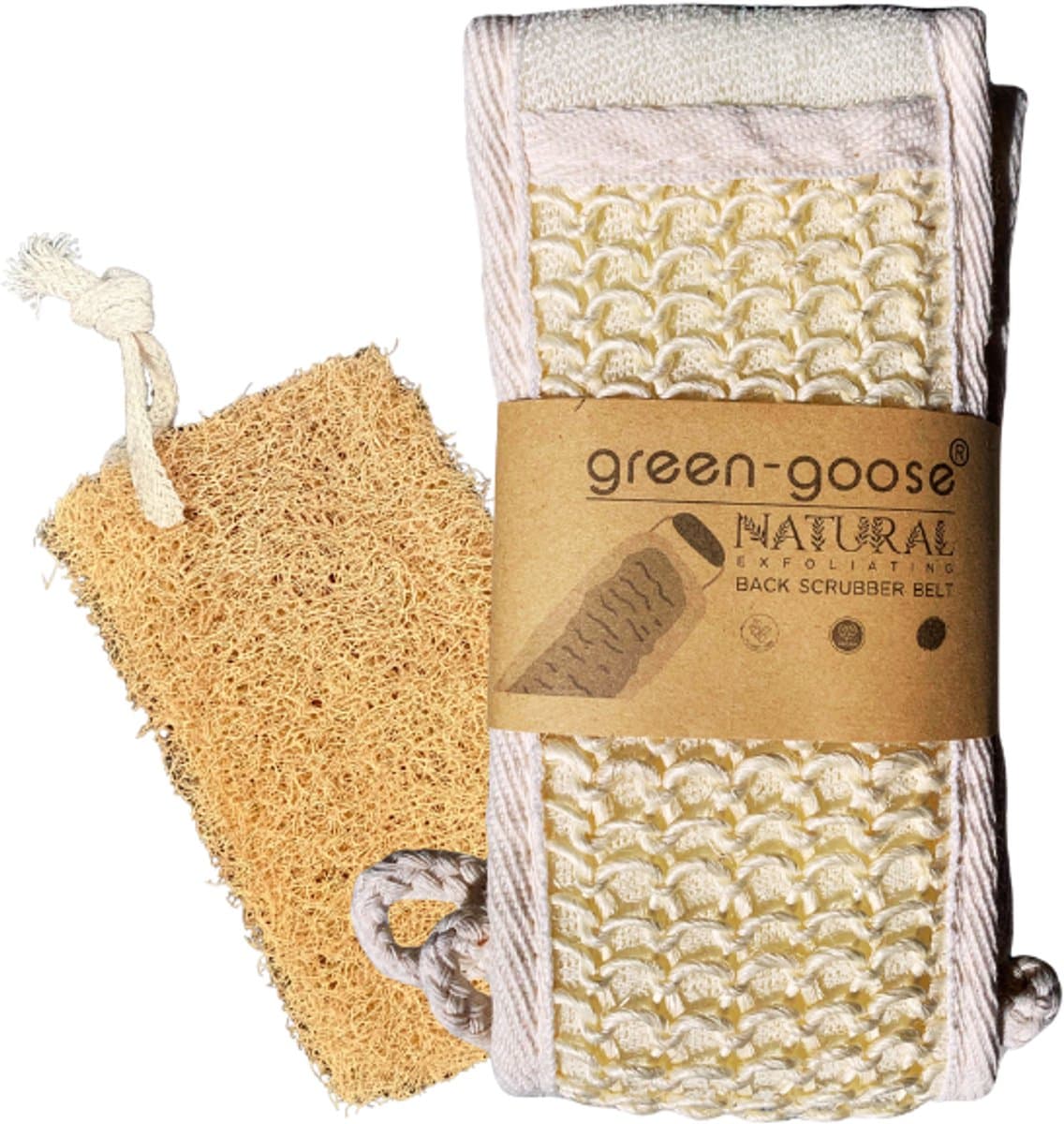 Exfoliërende Rugscrubber en Loofah Pad - Natuurlijke Huidverzorging - Set van 2