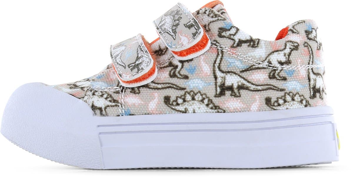 Go Banana's Go Banana‘S Sneaker Klittenband - Beige Dino - Sneakers Kinderen - Jongens - Beige Dino - Canvas - Maat 21