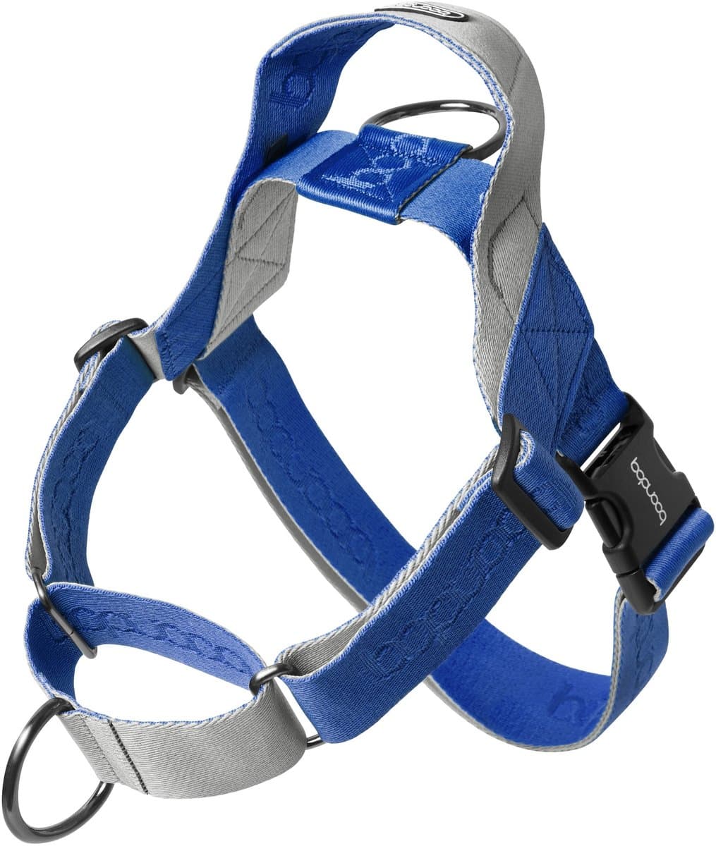 Boondog Martingale Hondentuig - Anti Trek - 2 Bevestigingspunten - Met Handvat - Meer Controle - Verstelbaar Harnas - Cream/Blue - L